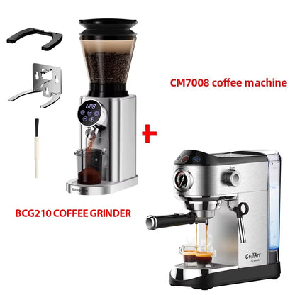 BioloMix Professional Conical Burr Grinder 48 Adjustable Settings with Removable Holder for Espresso Drip and French...