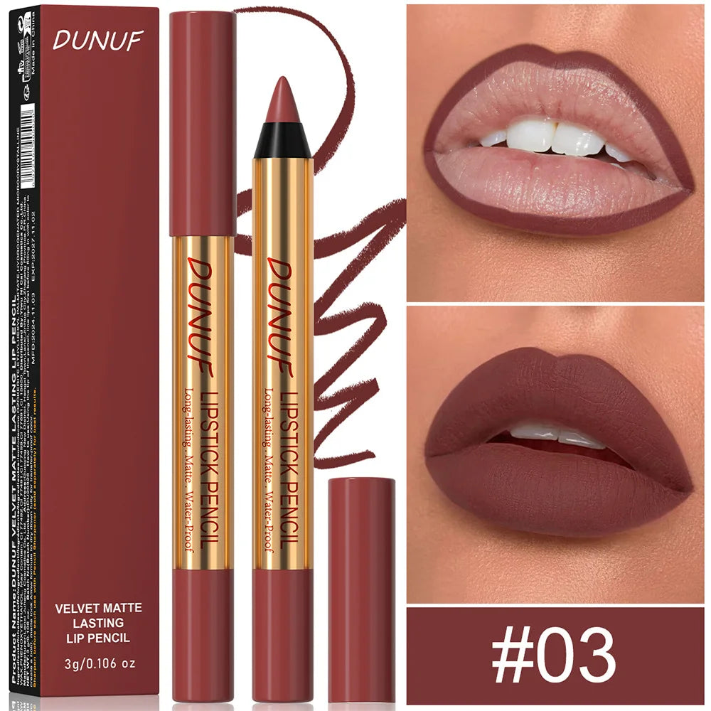 Waterproof Matte Lipliner Pencil Dark Red Contour Tint Lipstick Long Lasting Non-stick Cup Lip Liner Sexy Lips Makeup...