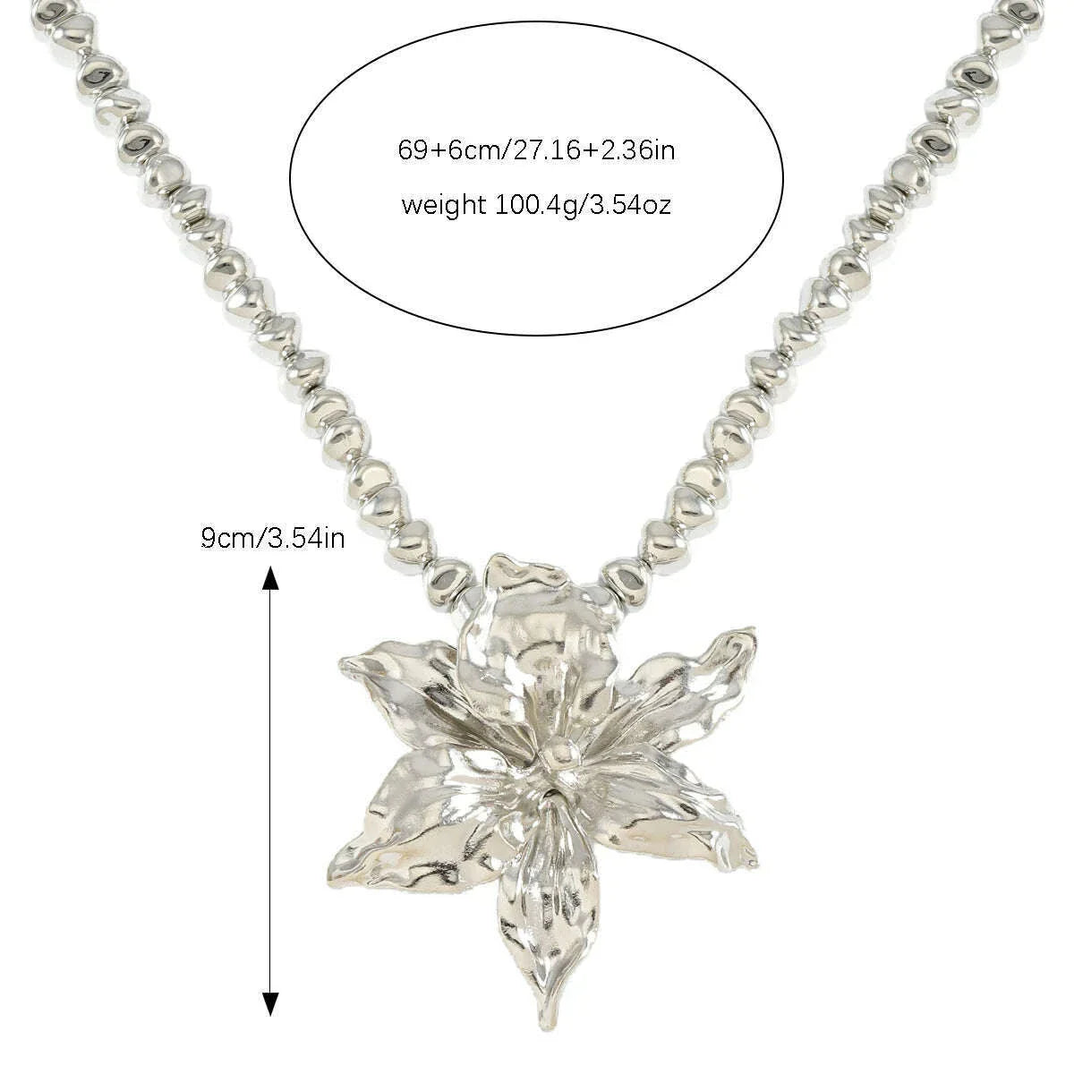 girlgo Zaa 2024 Alloy Flower CCB Beaded Necklace Exaggerated Elegant Banquet Wedding Women’s Jewelry