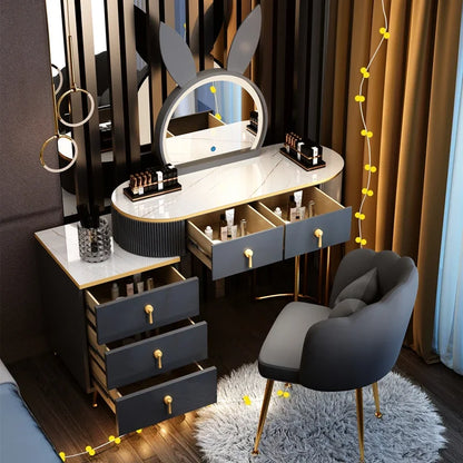 Modern Luxury Vanity Table Storage European Big Study Corner Women Organizer Dressing Table Girl Penteadeira Chinese Furniture