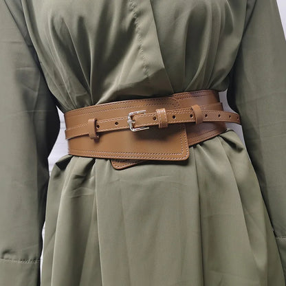 Real Leather Wide Waistband Fashion Versatile Decoration Waist Accessories Women's Waist Seal Dress Coat Pure Cowhide...