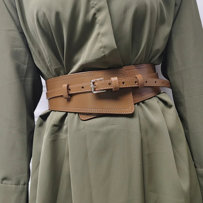 Real Leather Wide Waistband Fashion Versatile Decoration Waist Accessories Women's Waist Seal Dress Coat Pure Cowhide...