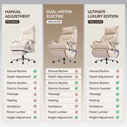 M80A Dual Motor Electric Executive Oice Chair with ootrest, Comortable Reclining Oice Chair Wide Seat, Big and Tall...