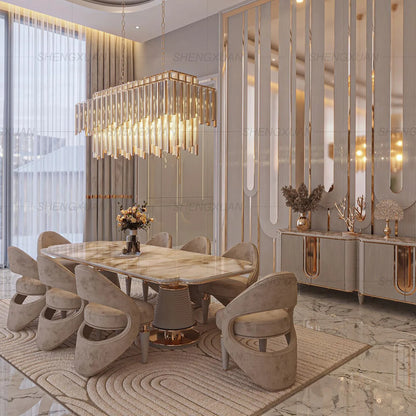 Hot Sale Manufacturer Factory Price Customization Luxury Design Dining Room Furniture Marble High End Dining Table Set |...