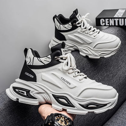 Mens Running Shoes New High Top All Season Street Trendy Wear-resistant Thick Sole Casual Sneakers Original Sports Shoes for Men