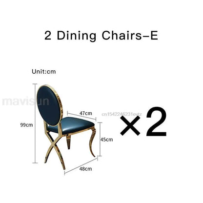 Luxury White Marble Dining Table And Chair Combination Rectangular Kitchen Tables Italian Type Large Concise Modern Furniture - Kimlud