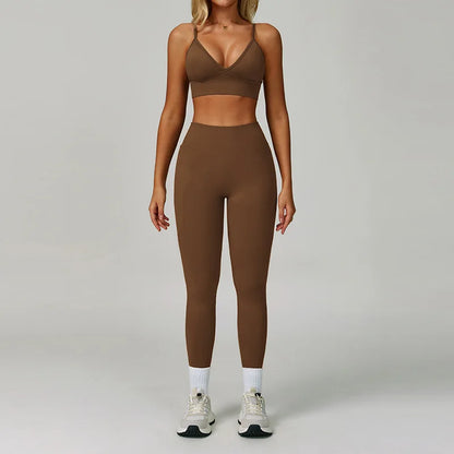 2/3PCS Seamless Sport Yoga Set Women's Breathable High Waist Fitness Sportwear Women Sports underwear Set Gym Workout Clothes - Kimlud