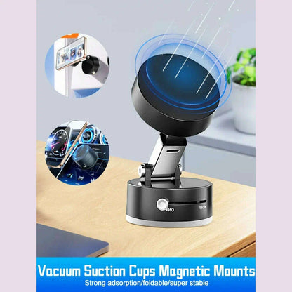 Mini Vacuum Magnetic Suction Cup Holder Car Glass Vacuum Double Sided Magnetic Holder For Iphone Android Smartphone