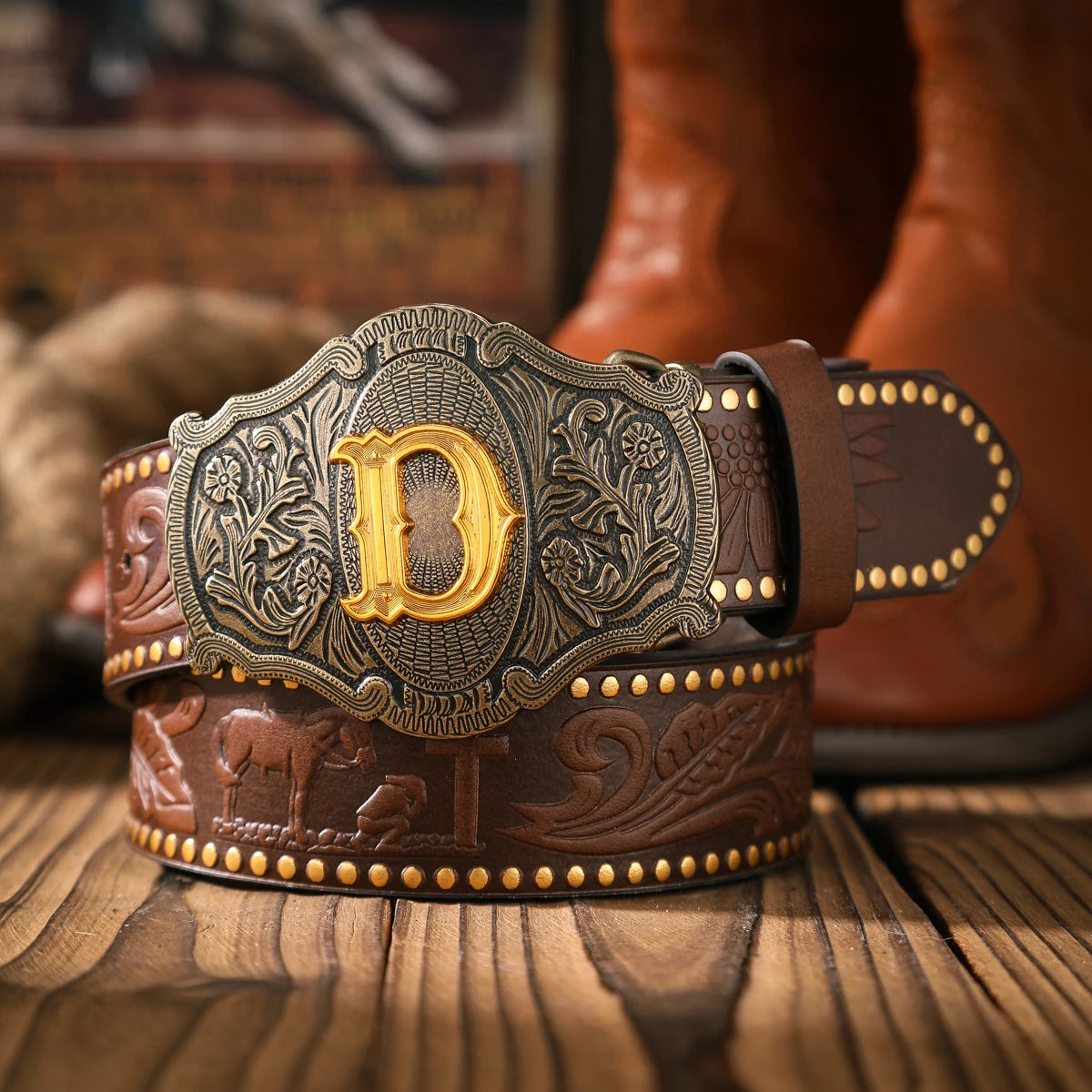 A casual and retro belt, a waist accessory for Western-style clothing, metal buckle, PU belt, suitable for both men and...
