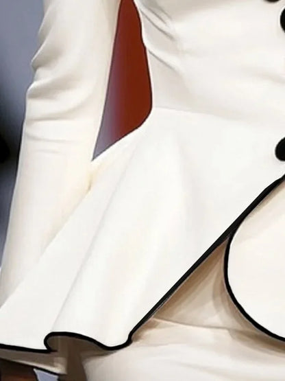 Krisstargirls Women’s Original Jacket Outerwear 2025 Spring Deep V-Neck Long Sleeves Buttoned Slim Elegant Ladies Clothing Tops