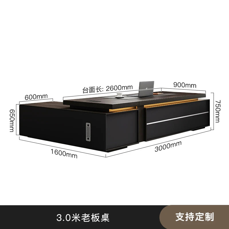 Designer Chinese Boss Table Simple Modern Chinese Reception Drawers Desks Cabinet Conference Unusual Bureau Meuble Furniture - Kimlud