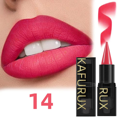 15 Colors Lipstick Waterproof Sexy Red Matte Contour Tint Lipstic Pen Long-lasting Lipliner Pen Non-stick Cup Lip Makeup for Wom