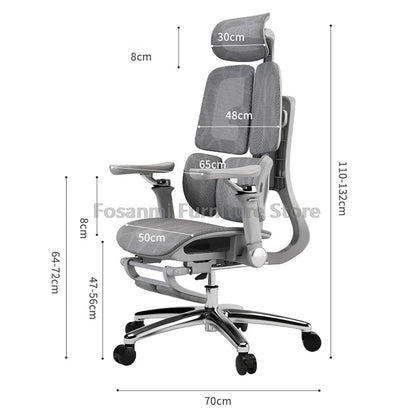 Multifunctional Ergonomic Mesh Office Desk Chair Adjustable Gaming Computer Chairs with Footrest Premium Home PC Swivel Recliner