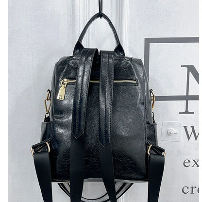 Luxury Brand Women's Backpack Female High Quality Backpacks Soft Leather Teenager Girl School Bag Fashion Sequins Travel Bagpack