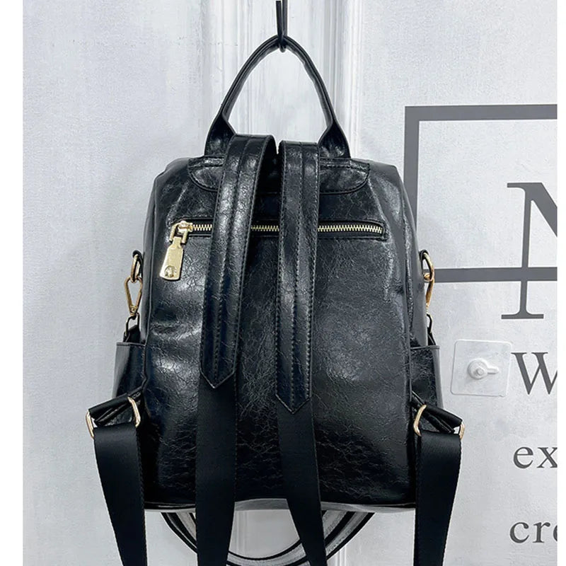 Luxury Brand Women's Backpack Female High Quality Backpacks Soft Leather Teenager Girl School Bag Fashion Sequins Travel Bagpack