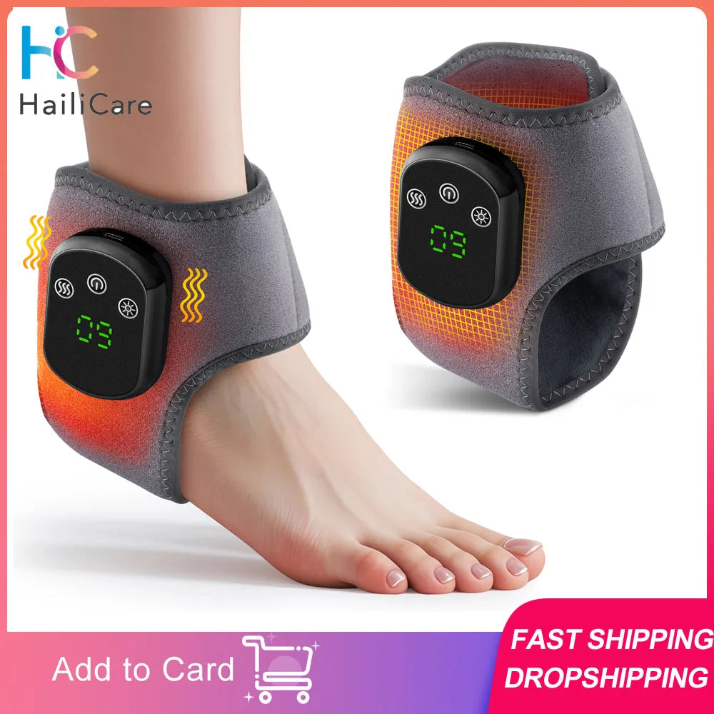 Rechargeable Electric Heating Ankle Brace Massager Hot Compress And Vibration Massage for Cervical Hand Foot Muscle Relaxation