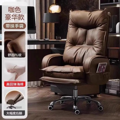 Ergonomic Executive Office Chair High Back Boss Chair Comfortable Swivel Computer Study Desk Reclining Sofa Chair |...