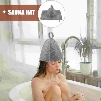 1 Set of Sauna Hat and Pad Set Supple Felt Bathing Hat Kit Thickened Felt Sauna Hat Set