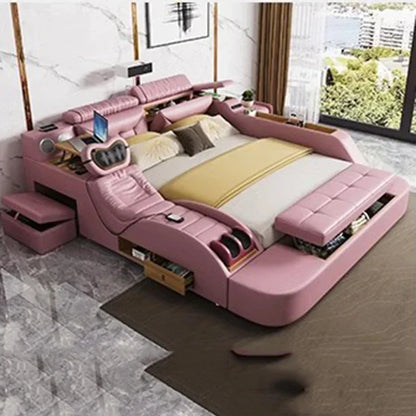 Korean Modern Luxury Bed European Nature Luxury Bedroom Human Bed Design Multifunctional Bedroom Camas King Size Home Furniture - Kimlud