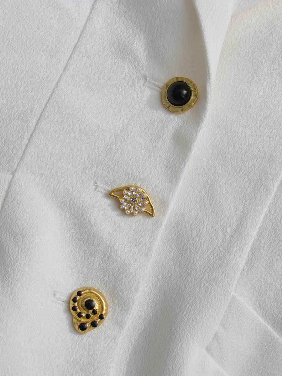 TWOTWINSTYLE Solid Spliced Lace Up Slimming Jackets For Women Lapel Long Sleeve Tunic Temperament Patchwork Button Coat Female - Kimlud