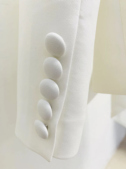 HIGH QUALITY Newest Fashion 2022 Designer Suit Set Women's Lacing Belt Blazer Pleated Zip Pants Set 2pcs Set