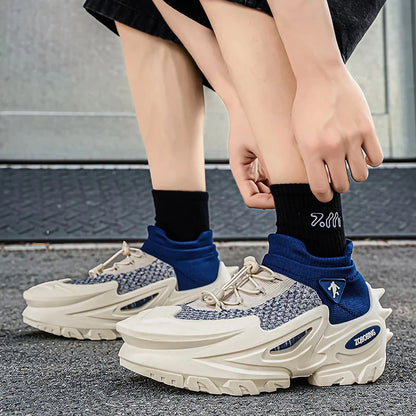 2026 Spring and Summer New Style Daily Wear Personalized Men's Shoes 39-45 Large Size Thick-Soled Fashionable Casual Shoes Versatile Sports Shoes