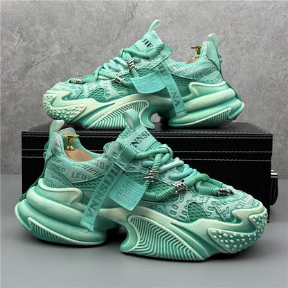 New Fashion Brand Designer Whtie Thick Bottom Casual Board Shoes for Men Flats Loafers Sports Walking Sneakers Zapatos Hombre