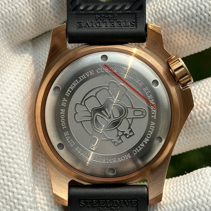 2025 New Arrival SD1942S STEELDIVE Brand 45MM Solid Bronze Case and Bezel Automatic Antique 1000m Waterproof Men Dive Watches - Kimlud