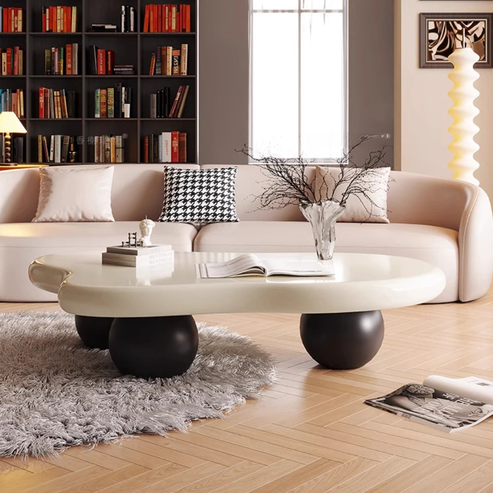 Black Modern Side Table Round Organizer Minimalist Unique Coffee Tables Premium Nordic Tavolino Da Salotto Home Furniture - Kimlud