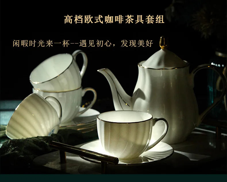 Bowl and dish set bone china tableware set bowl Jingdezhen light luxury simple hand drawn gold ceramic bowl and chopsticks plate - Kimlud