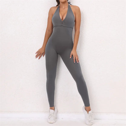 Fitness Jumpsuits Women Sports Bodysuit Scrunch Butt Romper Booty Leggings Push Up Yoga Pants Workout Clothing Gym Activewear