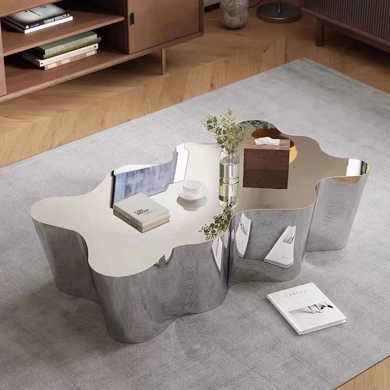Metal Industrial Coffee Table Aesthetic Unique Minimalist Designer Side Table Modern Luxury Mesa Auxiliar Postmodern Furniture - Kimlud