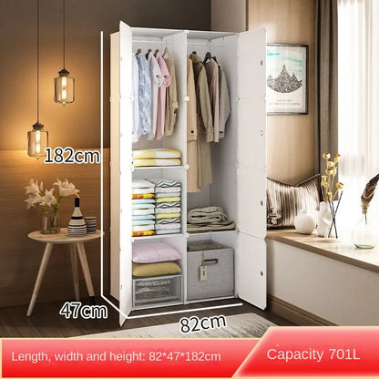 New Style Collapsible Bedroom Furniture Assemble Wardrobe Plastic Durable Clothes Cabinets Simplicity Large Space Storage Locker - Kimlud