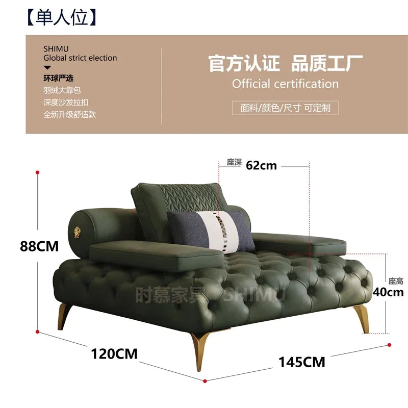Italian Genuine Leather Sofas Sectional Modern Luxry Designer Loveseat Sofa 3 Piece Set Woonkamerbanken Living Room...