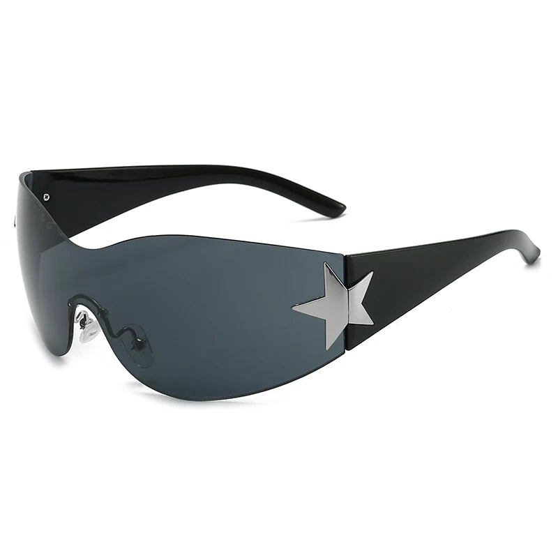 Fashion Sunglasses for Women Men Trendy Shield Wrap Around Sunglasses Oversized Fashion Frameless Sun Glasses