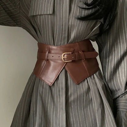 Belt women fashion with dress overcoat design elastic elastic elastic belt black niche with wide version of the belt - Kimlud