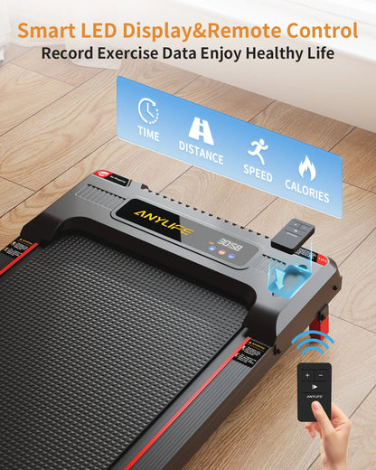 Under Desk Treadmill, Incline Walking Pad Treadmill 330lbs Capacity, 2.5HP Portable Treadmills for Home - Kimlud