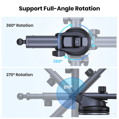 TOPK Car Phone Holder 2 in 1 Car Phone Mount for Car Dashboard/Windscreen One Button Release and 360° Rotation for All Phones