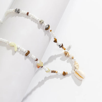 Salircon Boho Acrylic Shell Pendant Waist Chain Ethnic Style Mixed Seed Beads Beaded Belly Chain Summer Beach Women Body Jewelry - Kimlud