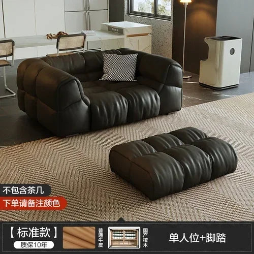 Puff Leather Sofa Bedrooms Comfortable Reclining Luxury Designer Lazy Sofa Modern Minimalist Sofy Do Salonu Home...