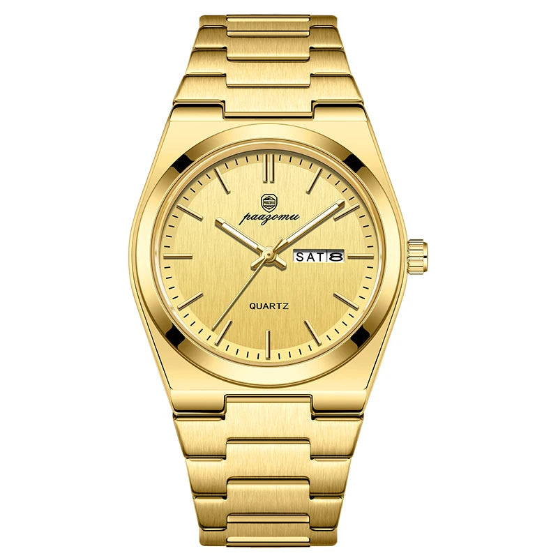 PAAZOMU Elegant Watch For Women Waterproof Luminous Date Week Ladies Watches Quartz Stainless Steel Woman's Fashion Wristwatch