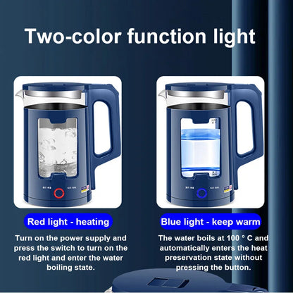 DMWD 2.2L Electric Kettle Quick Heating Hot Water Boiling Teapot Glass Blue Light Heater Pot Boiler Auto-Power Off...