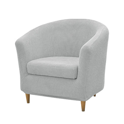 2pcs/set Jacquard Stretch Club Armchair Slipcover 1pc Barrel Tub Sofa Cover + 1pc Polar Fleece Couch Cover Furniture...