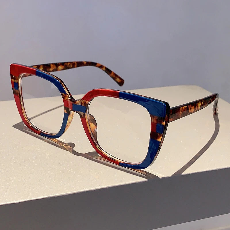KAMMPT Oversized Square Eyeglasses Frames 2024 New in Brand Design Spectacles Ins Trendy Vintage Multicolor Rim Women...