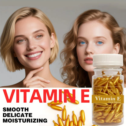 Vitamin E Serum Capsules, Single-Use Essence Capsules, Hydrating and Moisturizing Facial Skin, 90 Capsules/Bottle - 1 Bottle