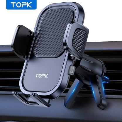 TOPK Car Phone Holder Mount,[Upgraded Support Function] Metal Hook Cell Phone Holder For Car Air Vent Compatible With...