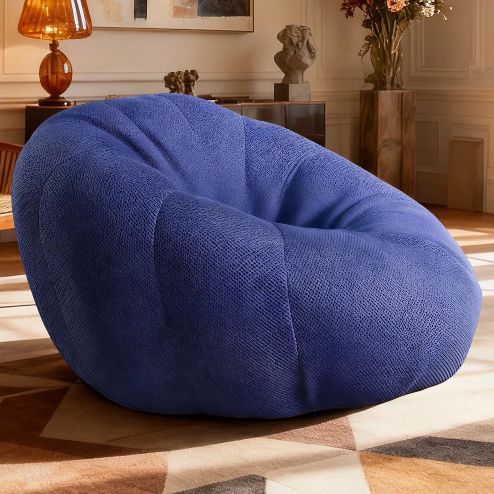 Adult/Child Memory Foam Bean Bag Chair, Small Bubble Chair for Bedrooms, Honeycomb-shaped Curved Sofa Suitable for...
