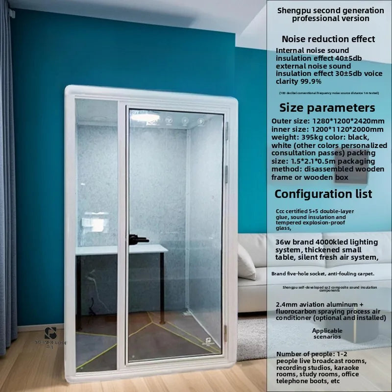 Modern Moveable Live Broadcast Studio Soundproof Room For Office Building Hotel Hospital School Workshop Home Office...