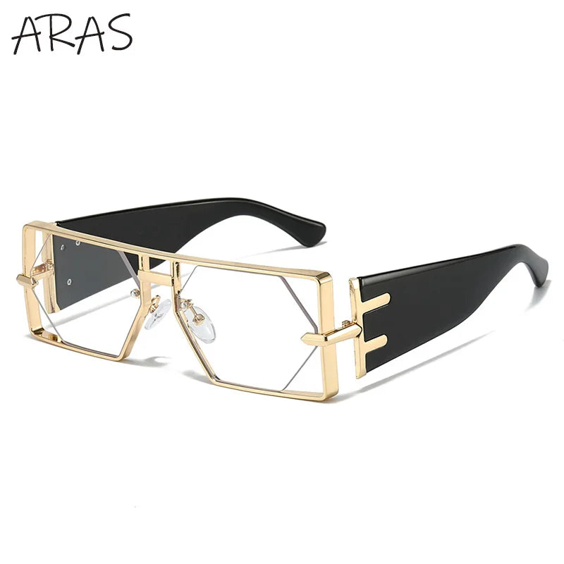 Steampunk Rectangle Sunglasses Women Men 2026 Luxury Hollow Metal Frame Sun Glasses Vintage Punk Hexagon Eyewear UV400...