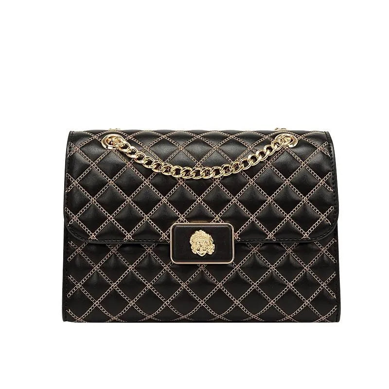 High end diamond grid chain small square bag for women 2025 new spring and summer single shoulder diagonal cross armpit...
